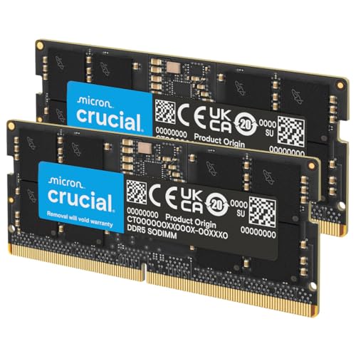 Crucial 32GB DDR5 RAM Kit (2x16GB), 5600MHz (or 5200MHz or 4800MHz