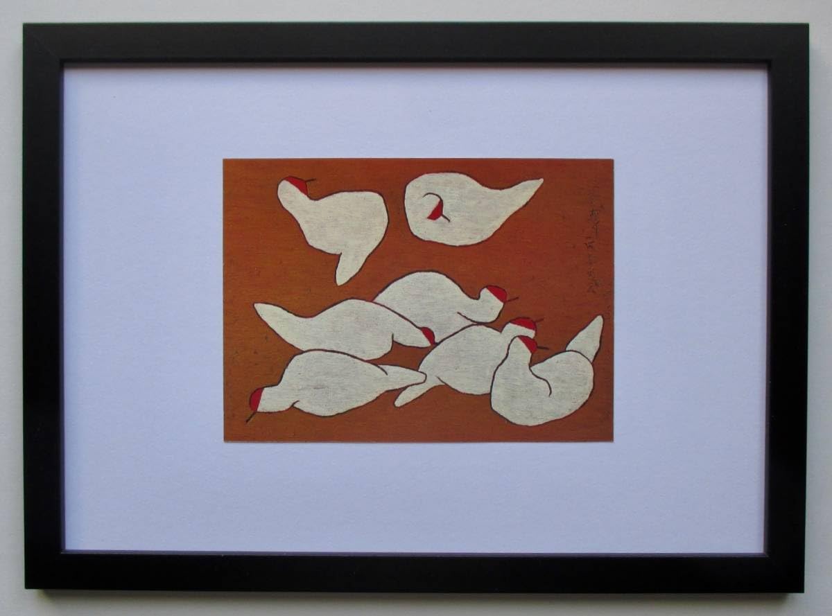 熊谷 守一、小鳥、希少・限定額装用画集画 熊谷 守一、小鳥、希少