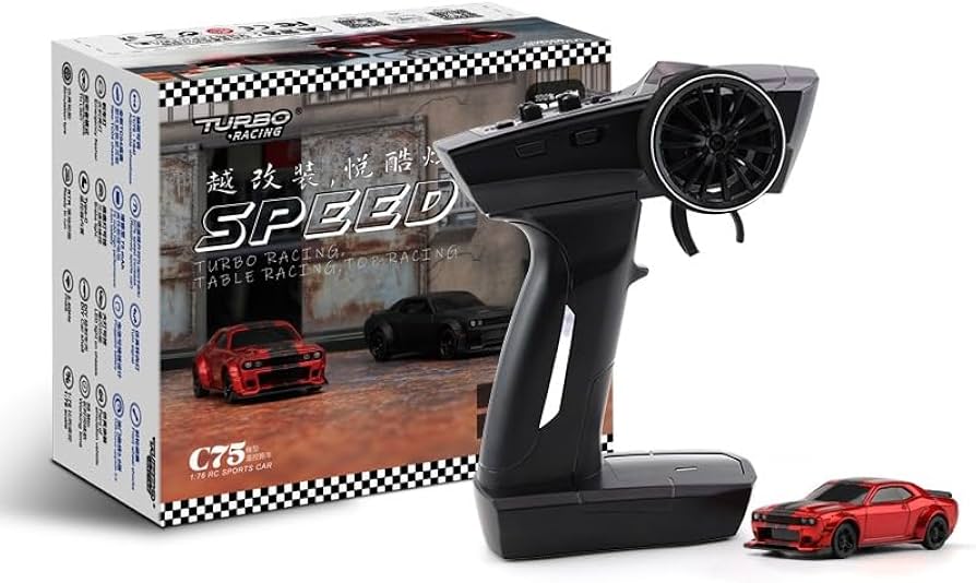 Amazon.com: Turbo Racing C75 1:76 比例迷你RC 汽車全比例RTR 2.4GHz