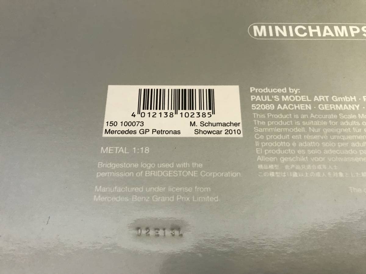 Amazon.co.jp: 1/18 メルセデスGP ペトロナス No.3 F1 2010 ショーカー