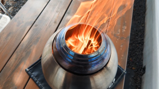 change moore 焚火台 新升级 二次燃焼焚き火台 球形 Amazon.co.jp