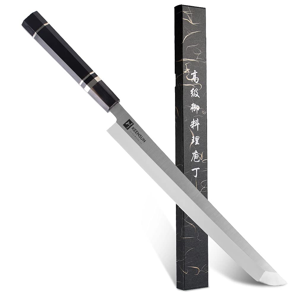 Amazon | KEENSUN 先丸包丁 刃渡り270mm ステンレス鋼 刺身 柳刃 先丸