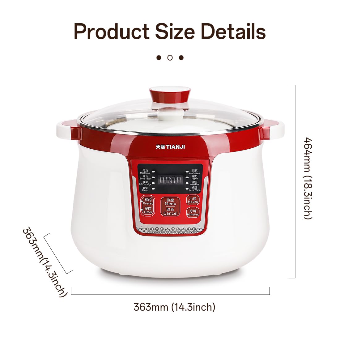 Amazon.com: TIANJI Electric Stew Pot, Ceramic Pot for Soup