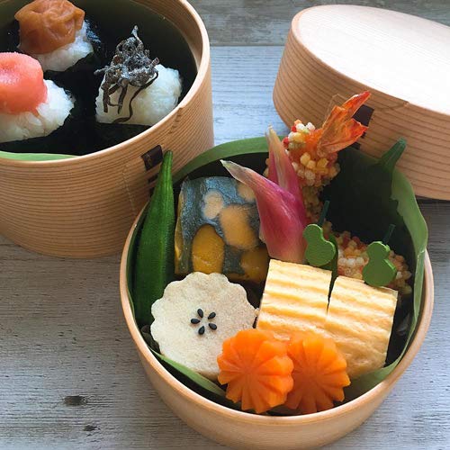 Amazon｜大館工芸社 曲げわっぱ弁当箱 二ツ重丸型弁当箱 2段 秋田杉