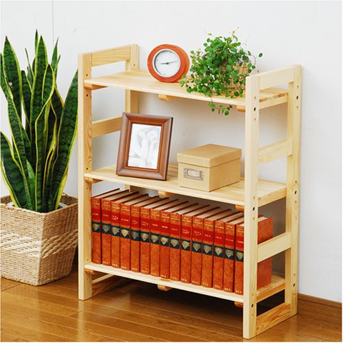 Amazon｜山善(YAMAZEN) ウッド ラック 幅60×奥行30×高さ80cm 3段 木製