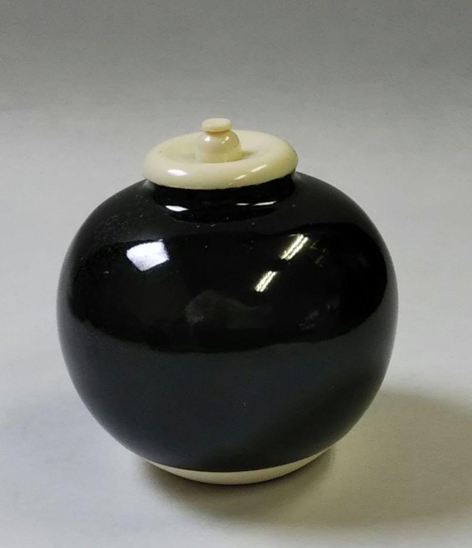 茶道具 唐物 黒釉 茶入 時代裂 仕服 良蓋(K-A208) 【公式通販】