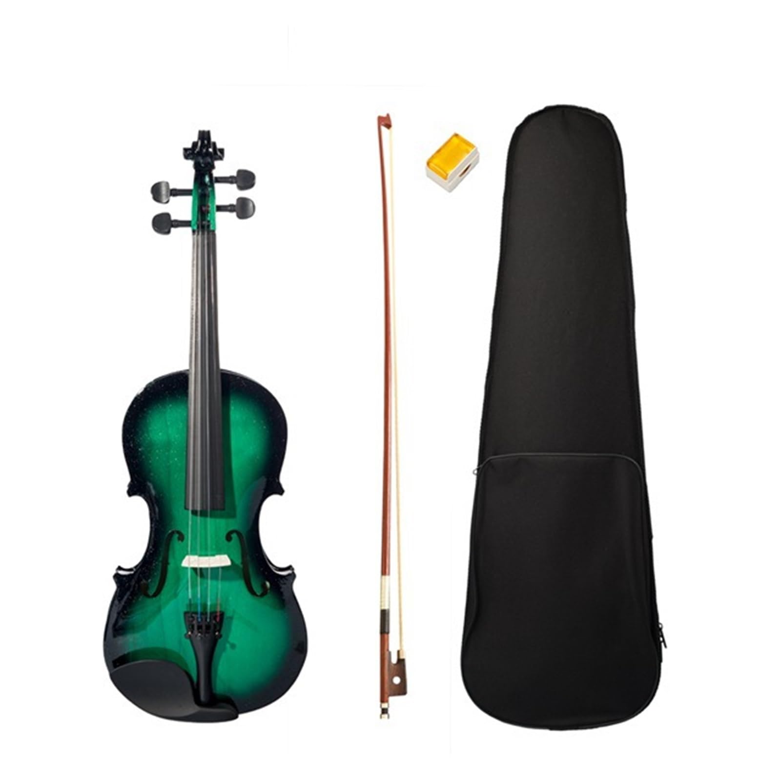 Amazon | 初心者向けの緑色の無垢材品質のバイオリン 4/4 フルサイズの