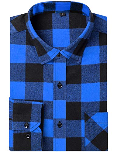 Amazon.com: LEONAL Men's Dress Buffalo Plaid Checkered Fitted Long