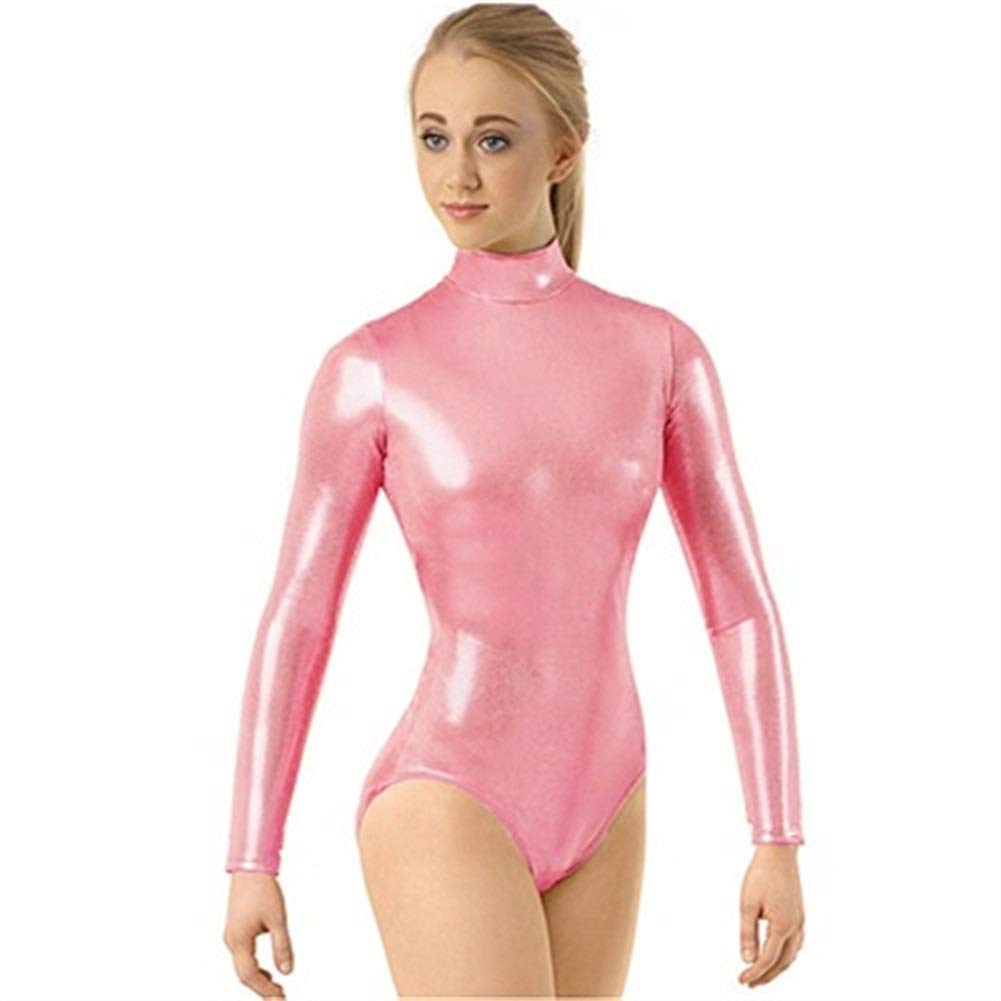 Amazon.co.jp: プロダンス Womenシルバータートルネックメタリック体操