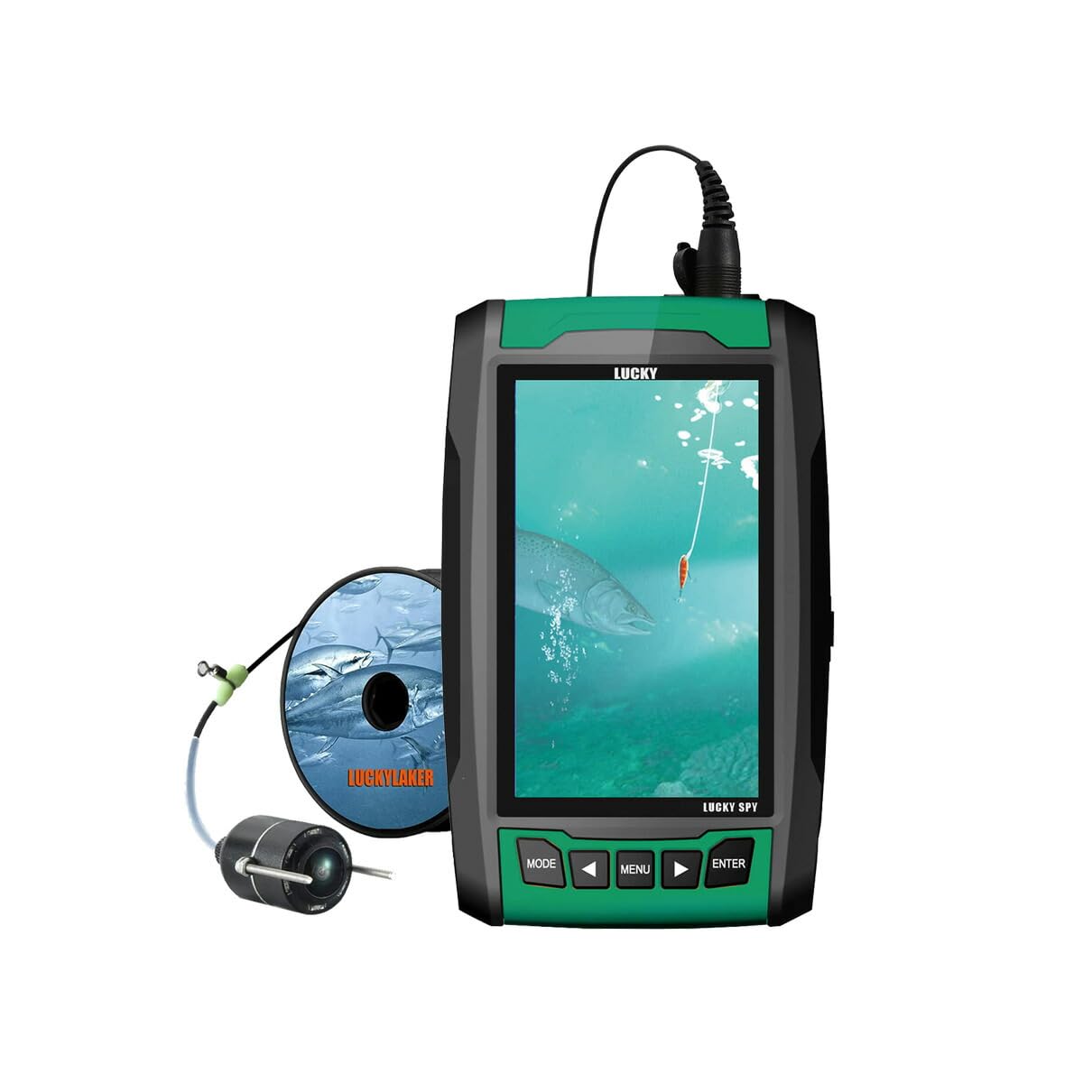 Amazon | LUCKYLAKER 水中カメラ 魚群探知機 ポータブル 魚探 赤外線