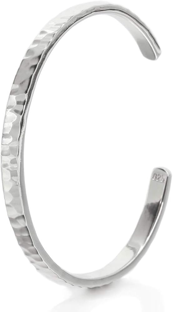 Amazon | [topcode] スターリング シルバー 925 ブレスレット 槌目