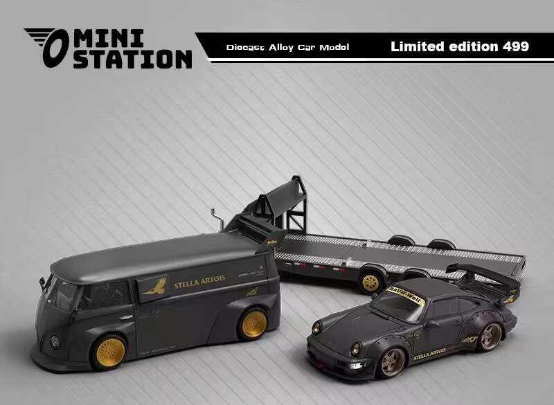 Amazon | 1/64 Mini Station セットA トレーラー ポルシェ RWB 964