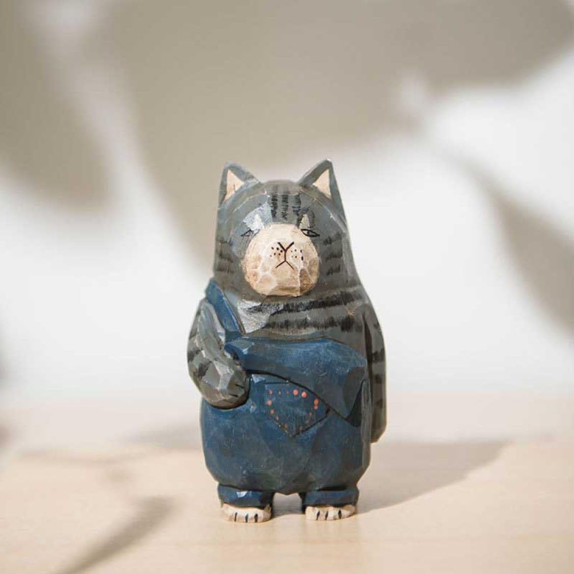 Amazon.co.jp: JAnjiaLxY 天然木 彫刻 ねこ 風水 F 置物 猫の動物 ネコ