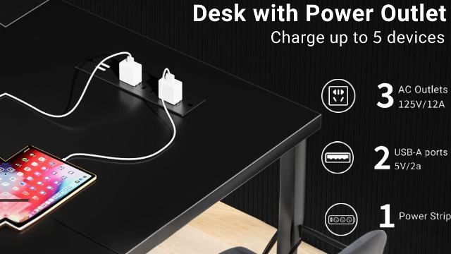 Amazon.com: Unikito Reversible L Shaped Desk with Magic Power