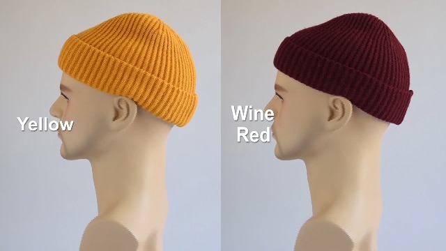 3 Pack Wool Fisherman Beanies for Men, Short Knit Watch Cap Cuffed