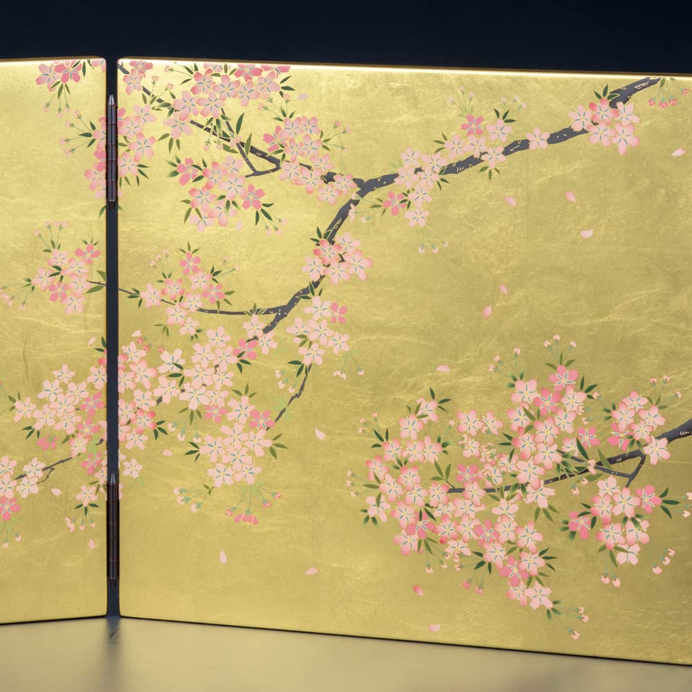 Amazon.co.jp: 金箔 蒔絵屏風 桜 : ホビー