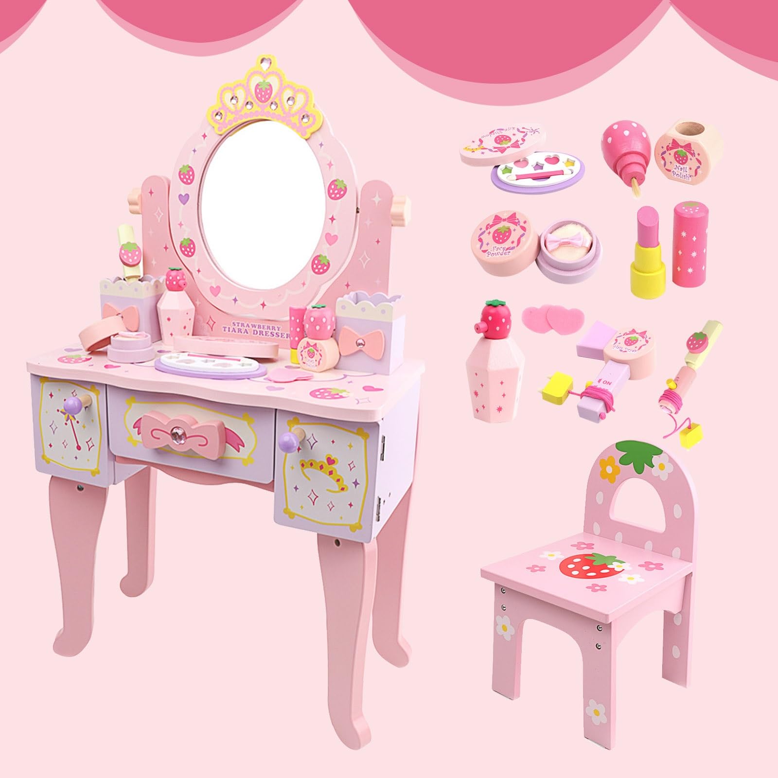 ヴィンテージ ピンクのデスク ドレッサー ヴィンテージ ピンクのデスク