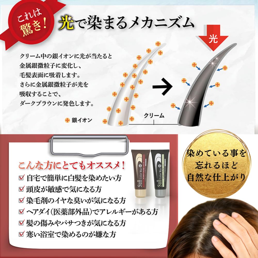 Amazon | ケンコー サンカラーマックス 光で染まる白髪染め ダーク