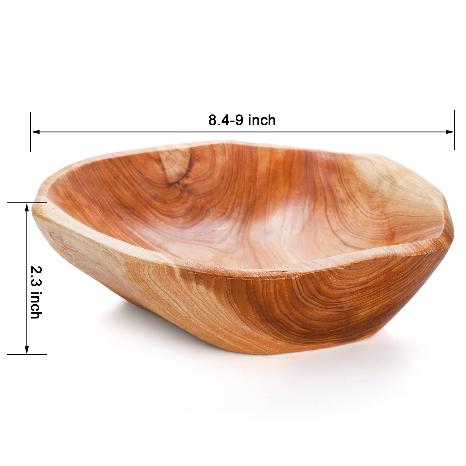 Amazon.com: ZENFUN Natural Wood Fruit Bowl 7.8-9.5 Inch, Unique