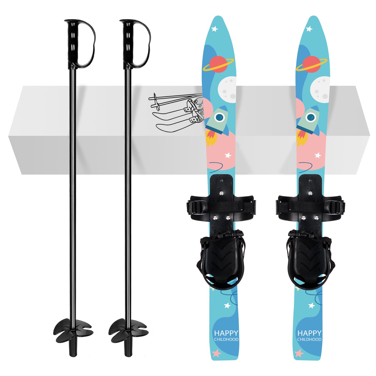 Amazon | Odoland 子供用スキー板 低抵抗 軽量セット 【ミニスキー板+