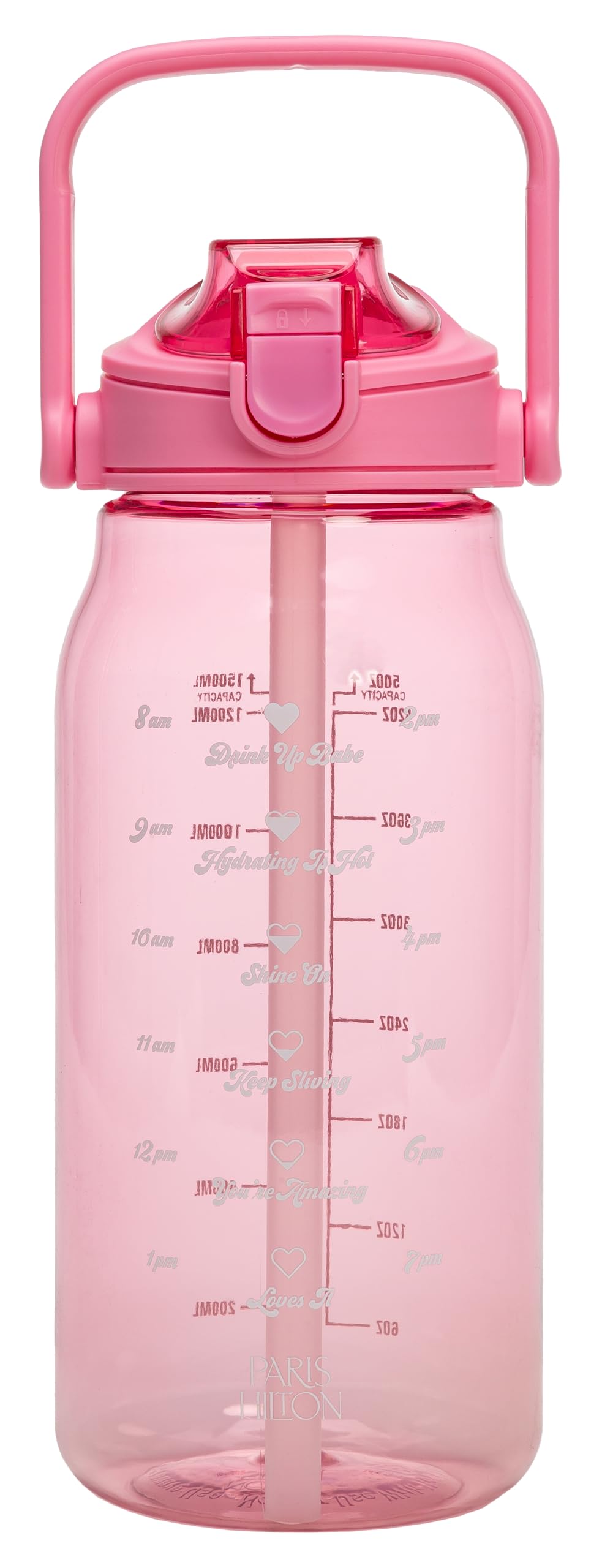 Amazon.com: Paris Hilton Motivational Water Bottle with Straw and