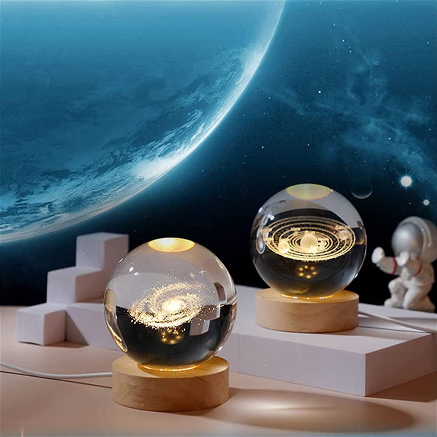 Amazon.co.jp: 3D プラネット クリスタル ボール ムーン クリスタル