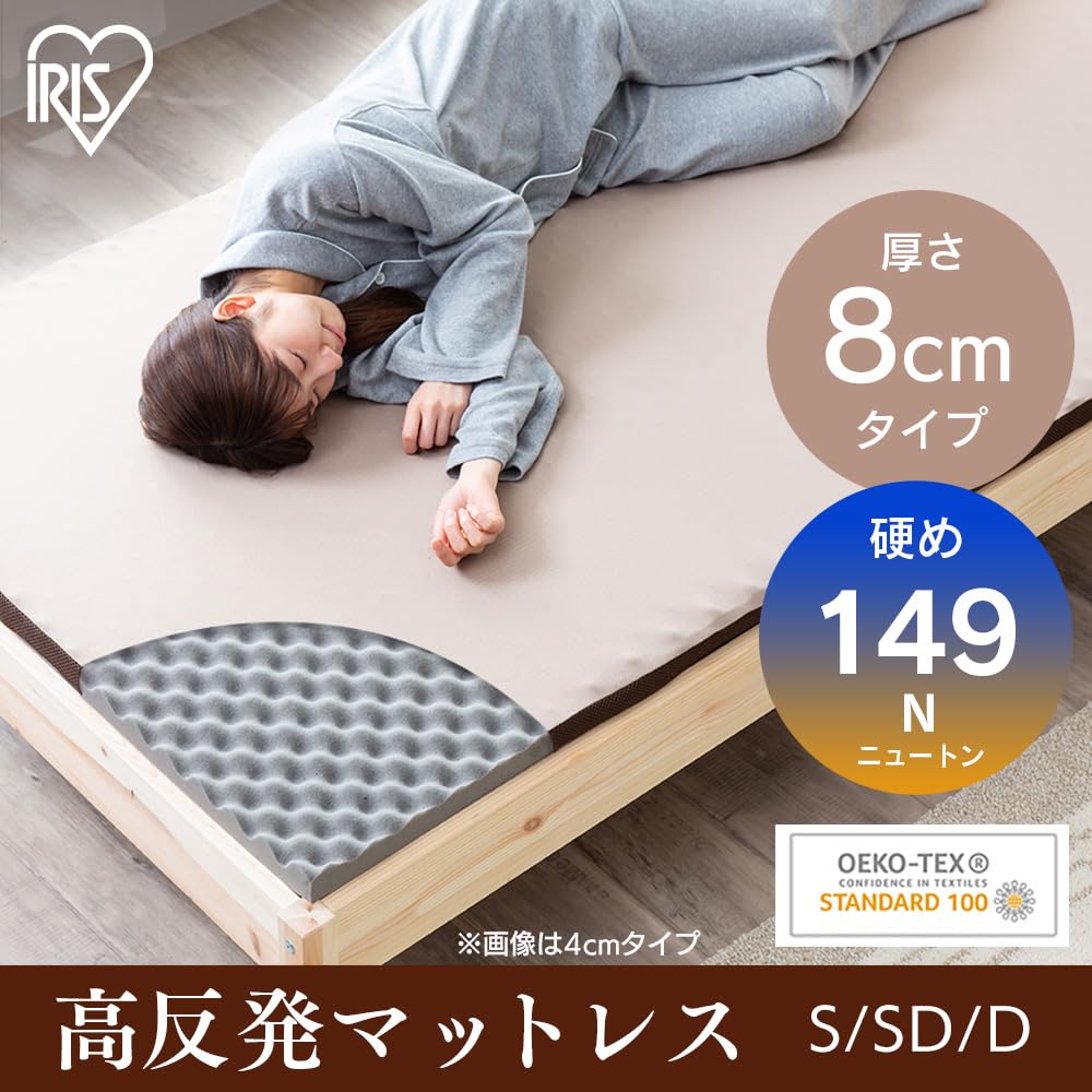 Amazon.co.jp: アイリスオーヤマ 腰痛対策の高反発マットレス 厚さ8cm
