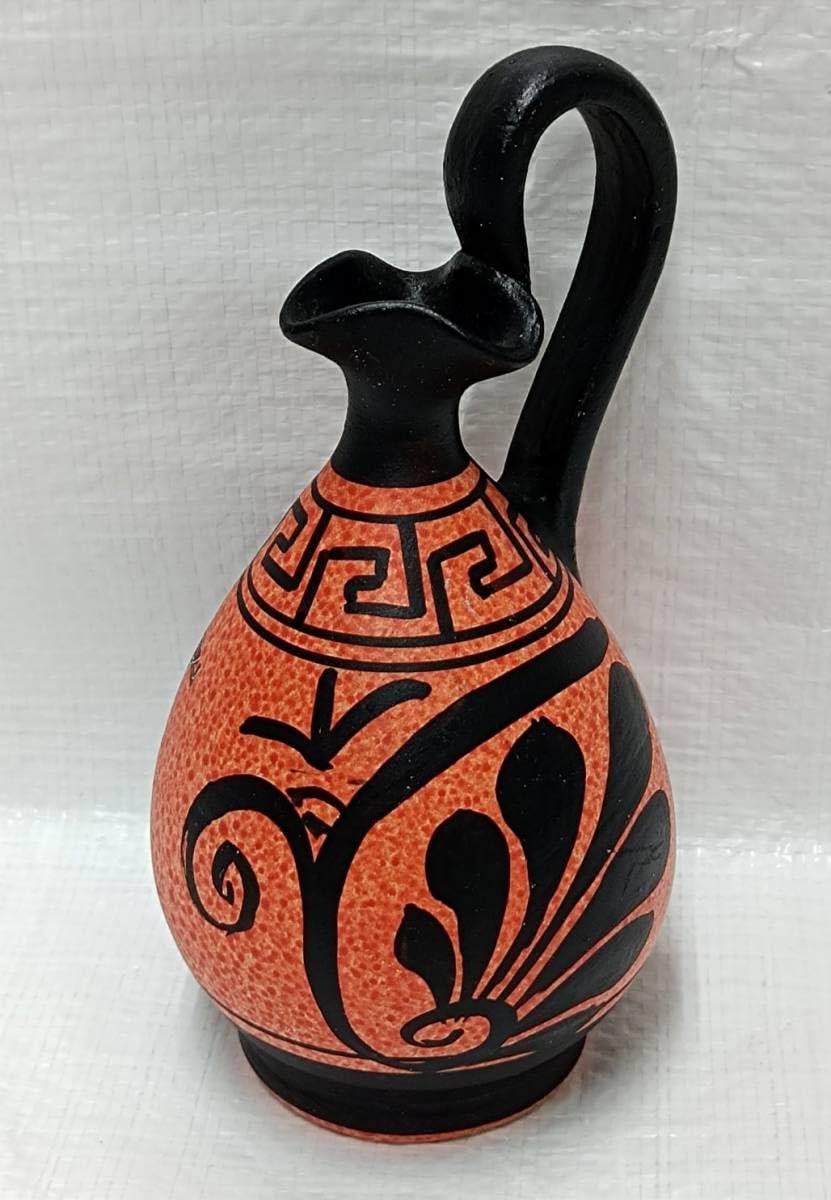 Amazon.co.jp: 古代ギリシャ 黒絵式 オイノコエ 陶器水差し レプリカ