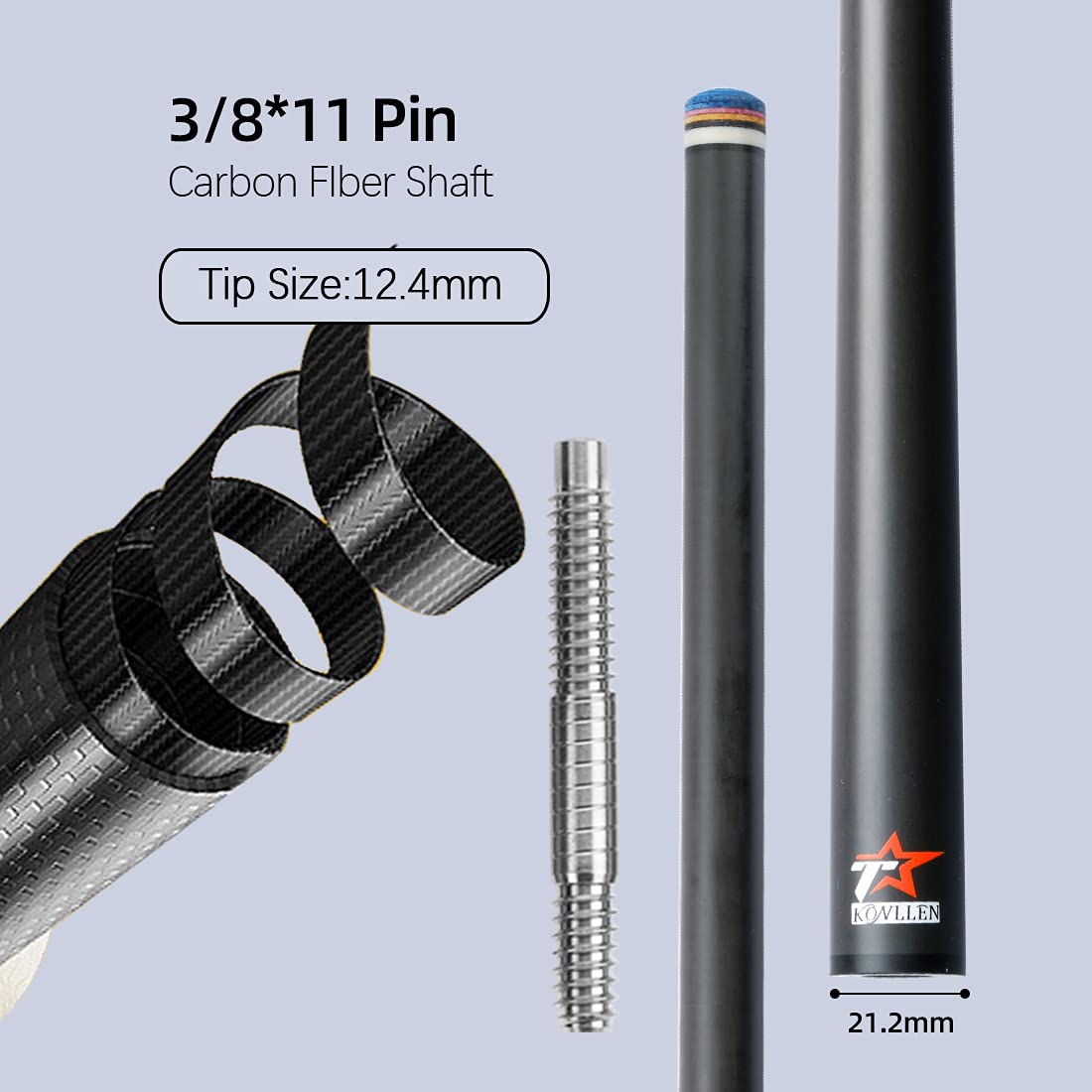 Amazon.co.jp: KONLLEN プールキューシャフト カーボンファイバー