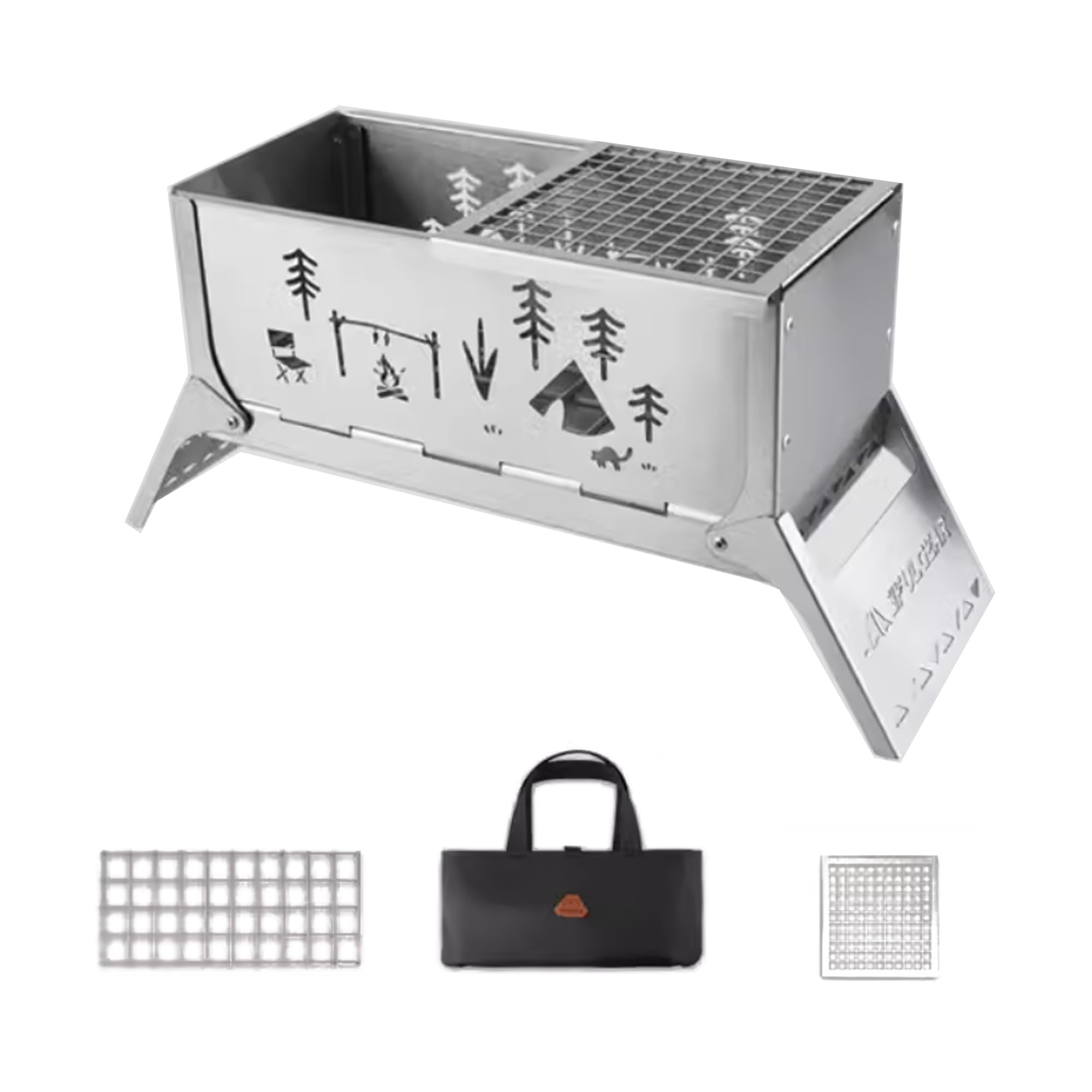 3F UL GEAR 超軽量折りたたみ薪ストーブ 304ステンレス コンパクト