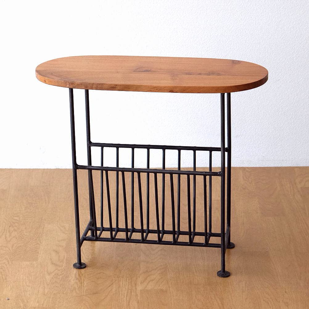 Amazon｜テーブル付きマガジンラック ソファサイドテーブル 雑誌入れ