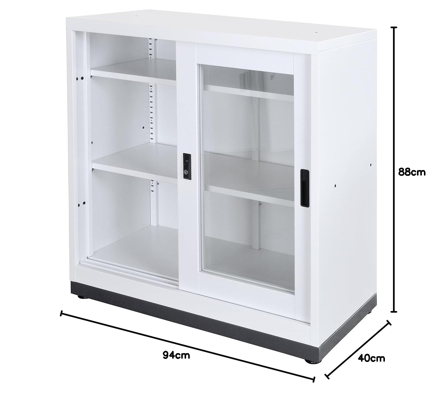 Amazon.co.jp: ガラス引き違い書庫 白色 W880*D400*H940mm ガラス書庫