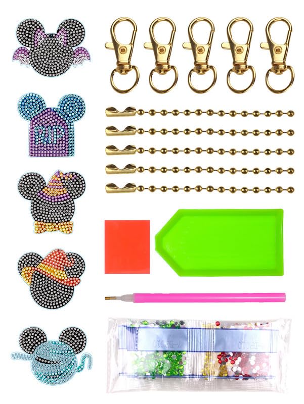 Amazon | 5個 ダイヤモンドアートキーホルダーキット DIY 手作り絵画
