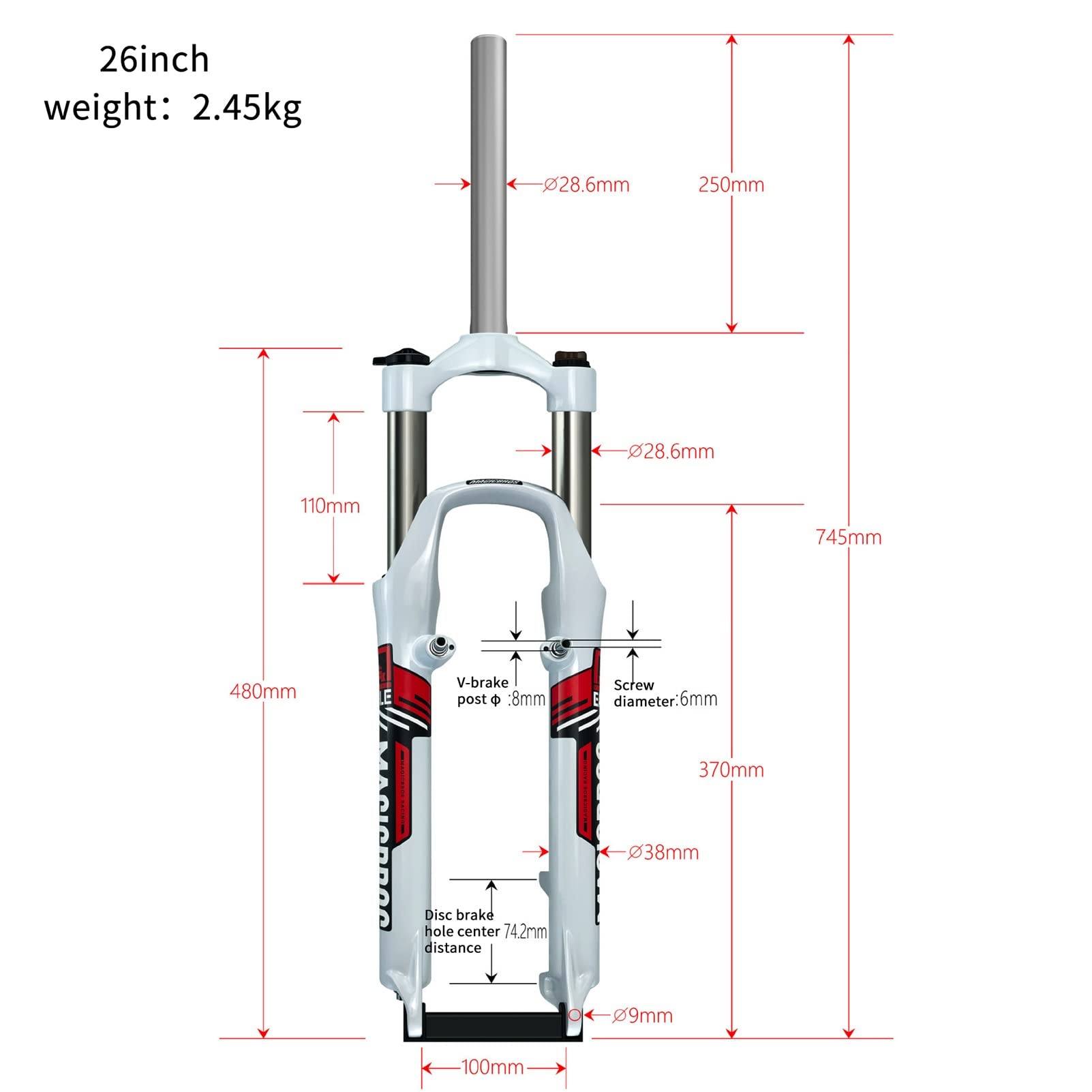 Amazon.co.jp: 26 インチ MTB スプリング フロント サスペンション