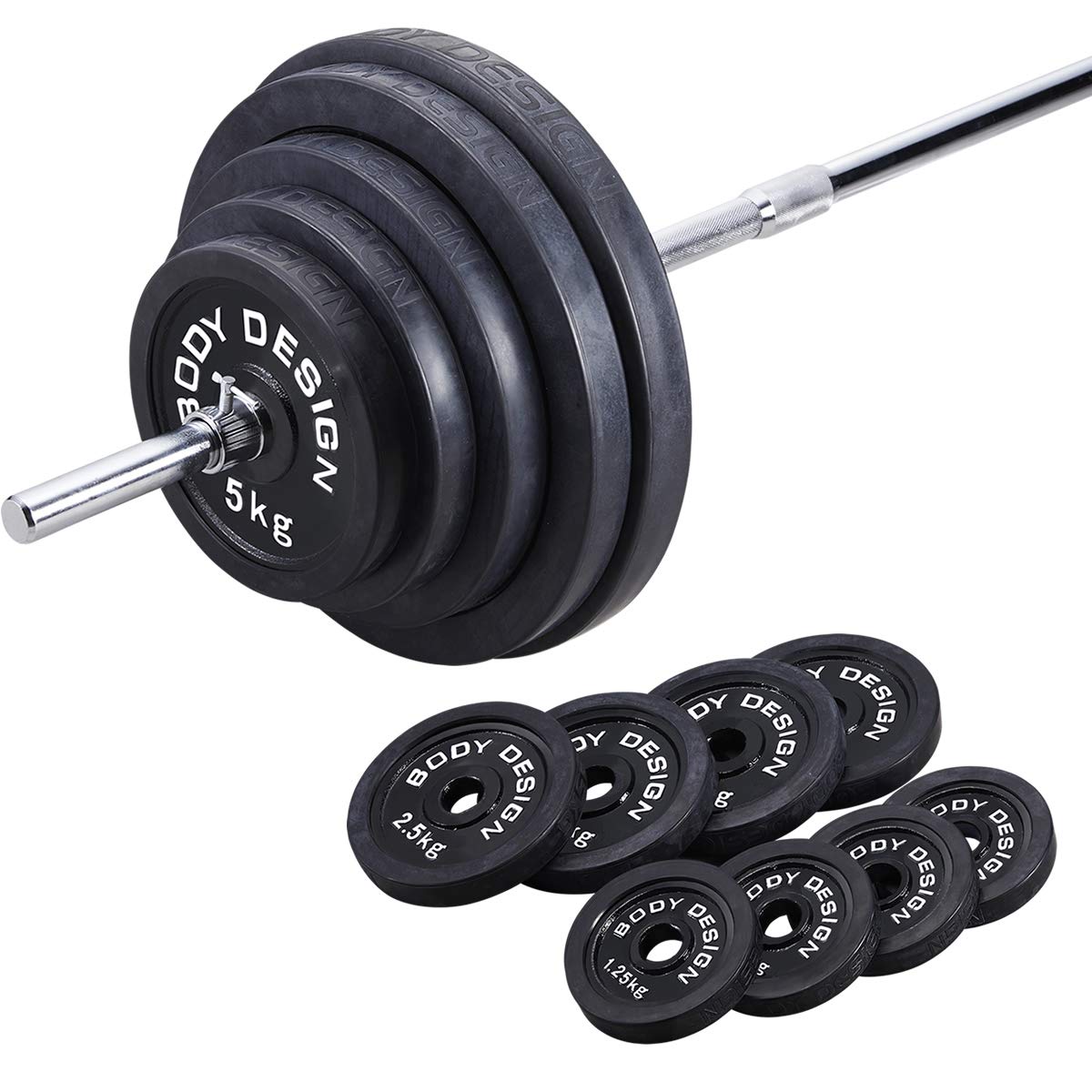 Reebok製 バーベルフルセット （筋トレ用）5k/2.5/1.25/バー1本 Reebok