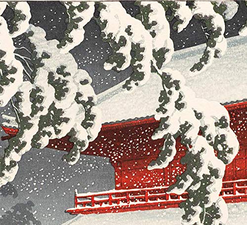 Amazon.co.jp: 川瀬巴水 東京二十景 芝増上寺 大正14年 原寸サイズ