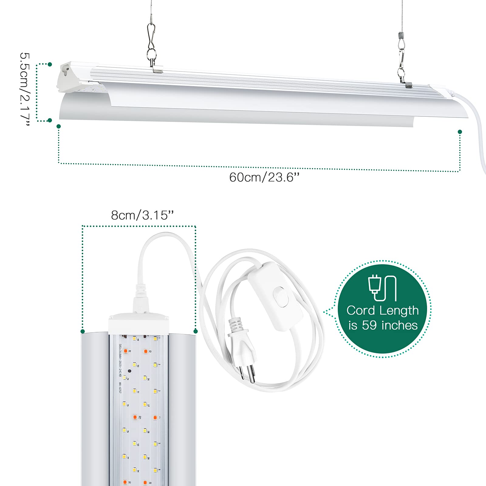 Amazon.co.jp: SZHLUX LED ホワイトグローライト 2フィート 80W (2×40W