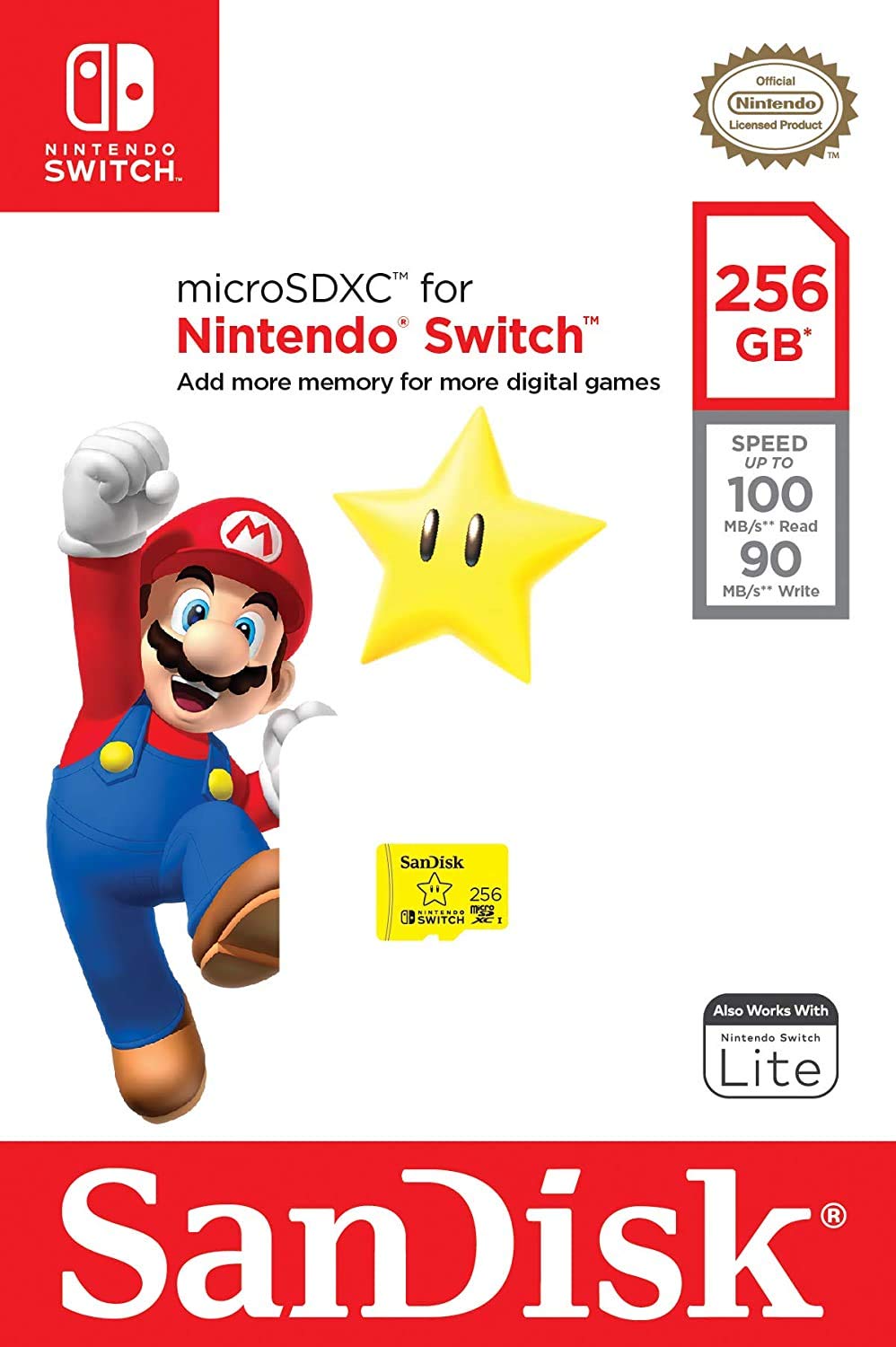 Amazon | SanDisk 256GB Nintendo Switch MicroSDXCカード メモリー