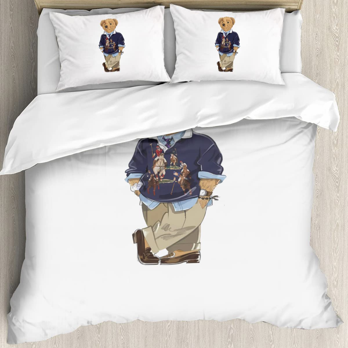 Amazon｜くま ポロベアー bear polo bear 布団カバー 枕カバー 3ピース