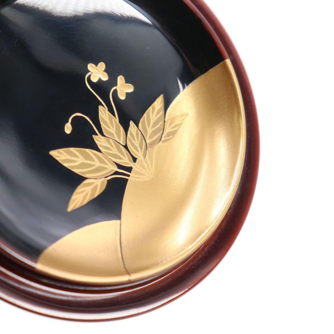 Amazon.co.jp: 竹内幸斎作 蕨蒔絵 金輪寺 茶器 溜塗 共箱 茶道具 C42