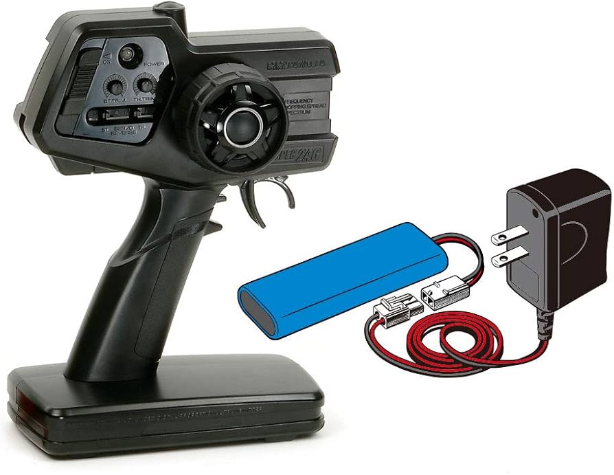 タミヤ 1/10 モチュールオーテックZ RCメカ バッテリー、充電器つき 1