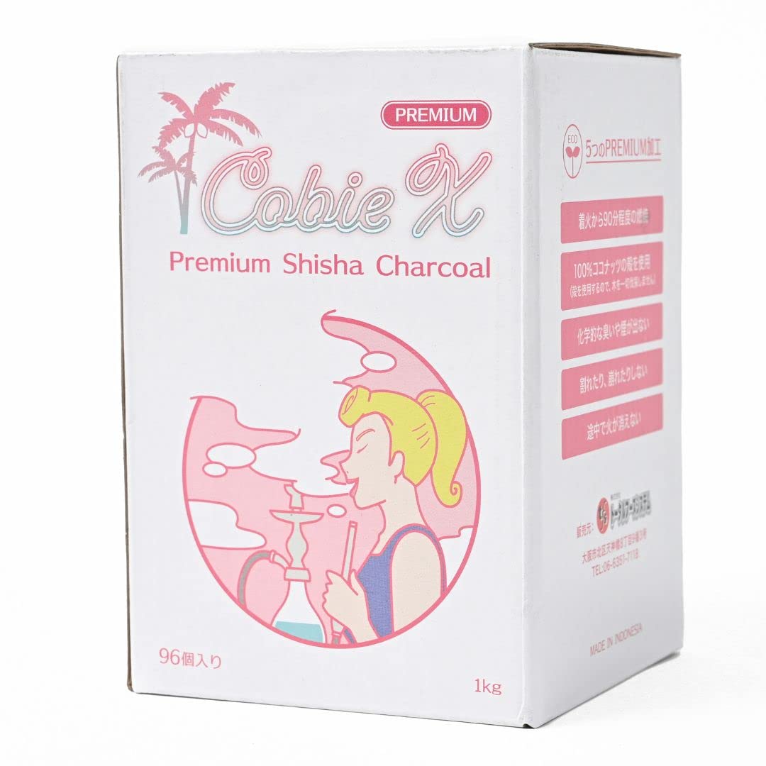 Amazon.co.jp: Cobie X - プレミアム シーシャ炭 22mm 96個入 1kg 100