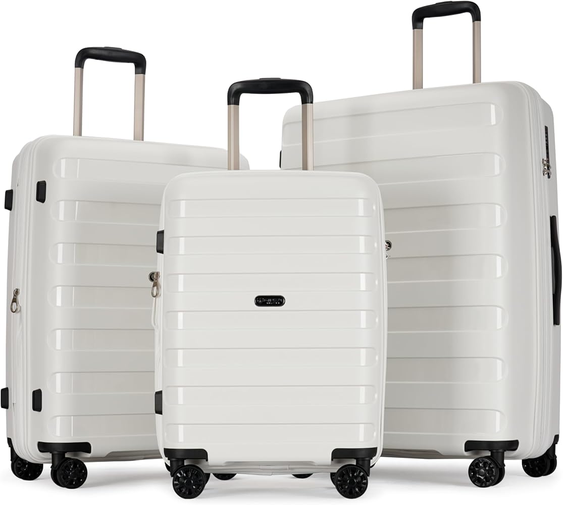 Amazon.com | GinzaTravel PP material 3-piece expandable luggage