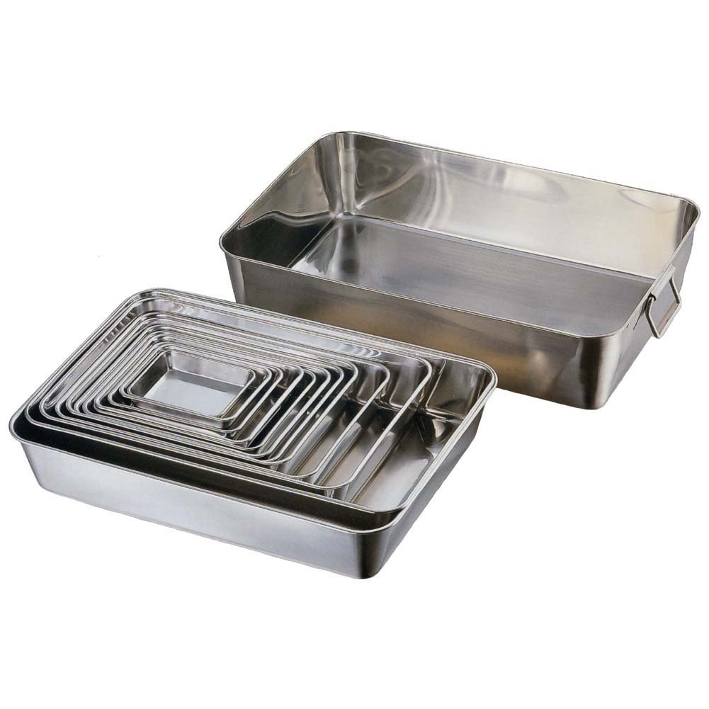 Amazon｜AG 18-8ステンレス 角バット 406x292xH65mm 8枚取｜バット