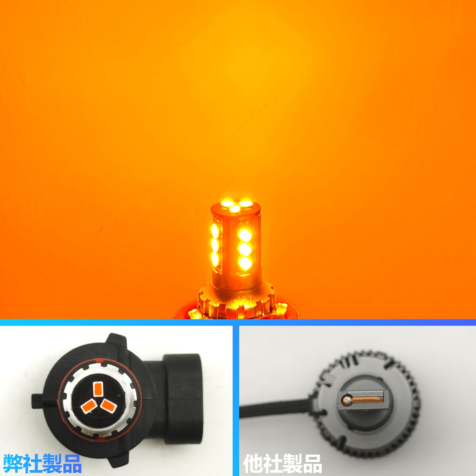 Amazon | Fenikso 9006 HB4 LED フォグランプ オレンジ/アンバー 24V