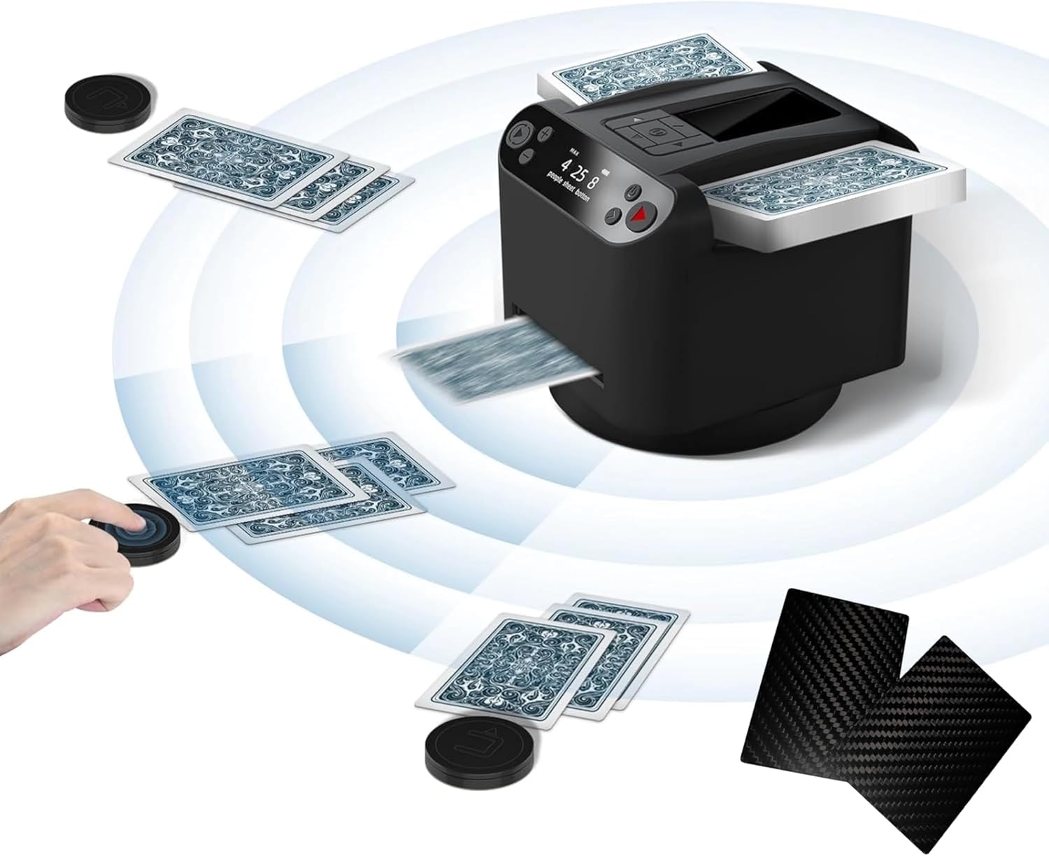 Amazon | 自動カードシャッフラーマシン＆ディーラーマシン2合1、無線