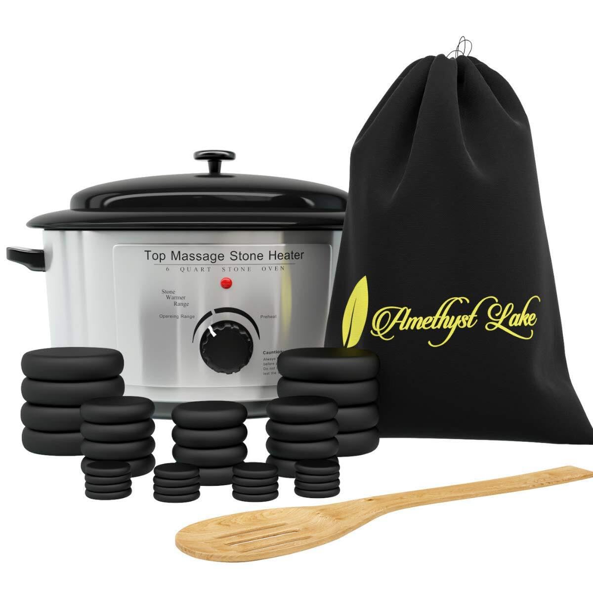 Amazon.com : Amethyst Lake Hot Stones Massage Set With Warmer Pot
