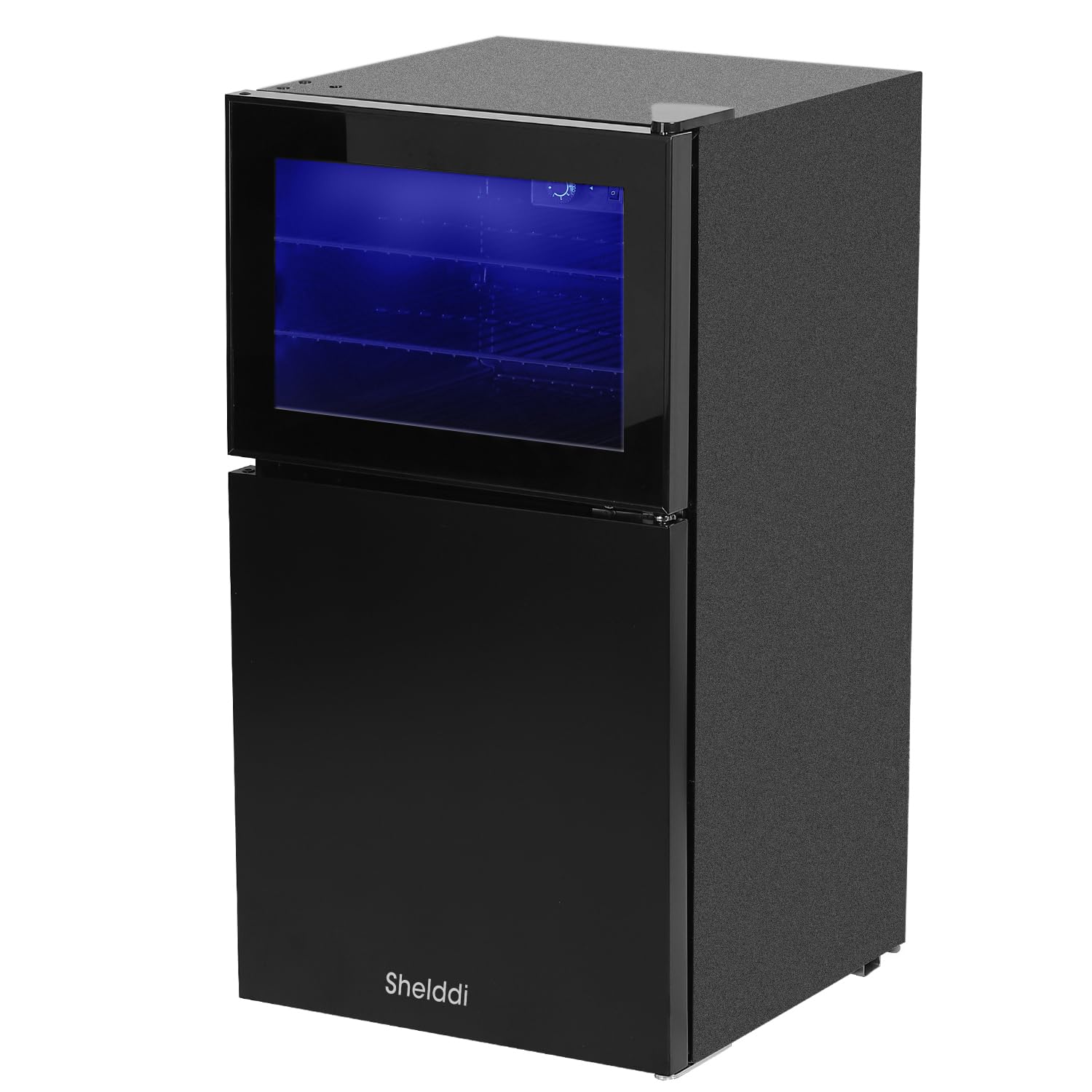 Amazon | 【中身が見える】Shelddi 冷蔵庫 2ドア 80L 幅44.5cm 冷凍庫