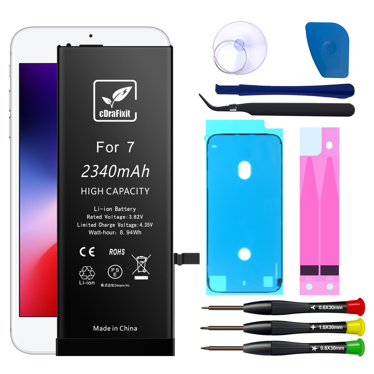 Amazon | cDraFixit For iPhone7 バッテリー 交換 2340mAh: 大容量