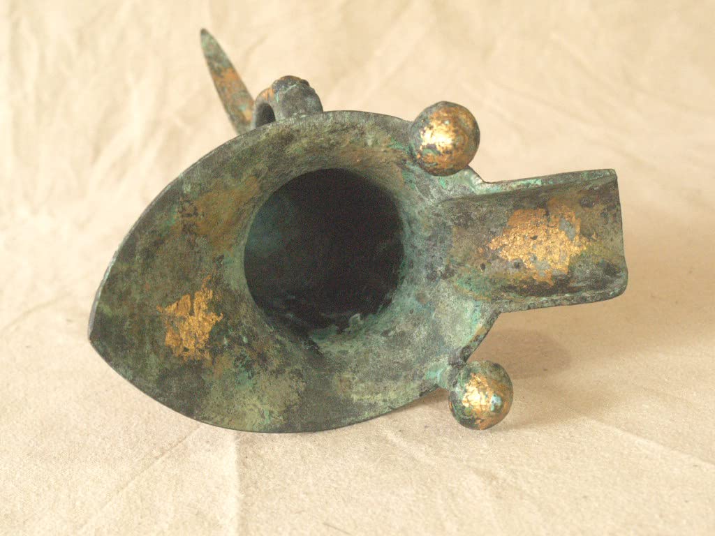 Amazon.co.jp: 珍品中国爵中国青銅器1.5kgしゃくブロンズ花器酒器